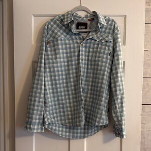 Howler Brothers Blue and White Casual Button Down Shirt